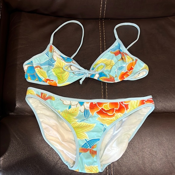 Banana Republic Floral Bikini - Light Blue, Orange, Yellow - Picture 1 of 5